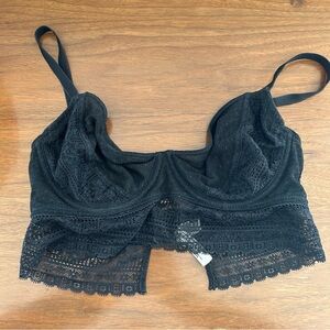 Free People Black Lace Bra